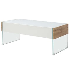 HOMY - Mesa de centro 115x55x45 cm blanco / madera