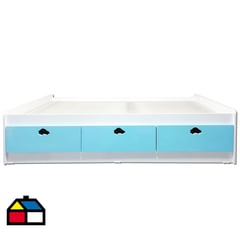 MUEBLES KIDS - Cama 3 C Celeste Auto 1.5