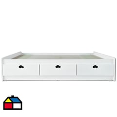 MUEBLES KIDS - Cama 3 C Blanca Auto 1 Plza