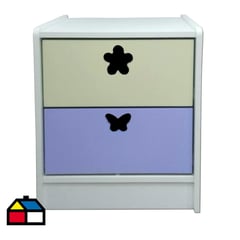 MUEBLES KIDS - Velador Crema Lila Crema Lila