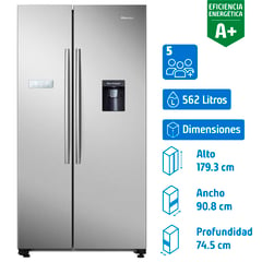 HISENSE - Refrigerador Side by Side No Frost 562 Litros Gris RC-74WSD