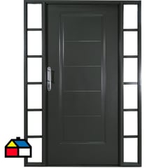 WINTEC - Kit puerta acero+2mampara gris 80x200 izquierda
