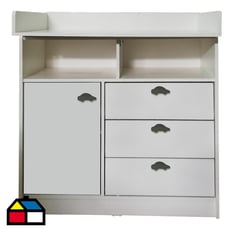 MUEBLES KIDS - Cómoda 3 Cajón(es) Blanca Auto 100x110x105 cm