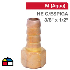 GRIFESA - Cachimba Bronce HILO IZQ C/ESPIGA 3/8" x 1/2" 1u