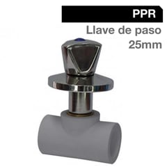 HOFFENS - Llave De Paso Cromada PPR 25 mm Vástago 2,3 cm