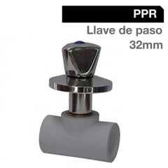 HOFFENS - Llave De Paso Cromada PPR 32 mm Vástago 2,3 cm