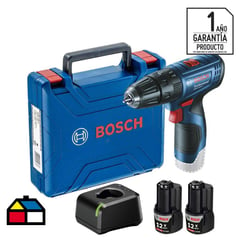 BOSCH - Taladro inalámbrico percutor 10 mm 12V + 2 baterías