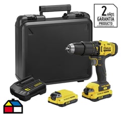 STANLEY - Taladro inalámbrico percutor 13mm 20V + 2 baterías + maletín