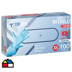 TOPSAFE - Guante desechable de nitrilo talla S caja x 100 unidades