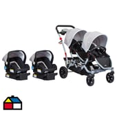 INFANTI - Coche Duo Ride Gery + 2 Sillas + 2 Bases