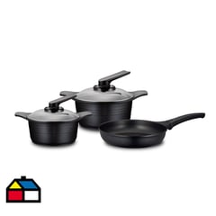 ROICHEN - Batería de cocina 5 piezas aluminio black