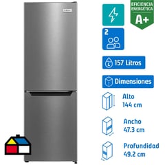 LIBERO - Refrigerador Bottom Freezer Frío Directo 157 Litros Gris LRB-180DFI