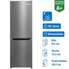 LIBERO - Refrigerador Bottom Freezer Frío Directo 157 Litros Gris LRB-180DFI