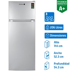 SINDELEN - Refrigerador Top Freezer Frío Directo 206 Litros Silver RD-2020SI