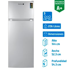 SINDELEN - Refrigerador Top Freezer Frío Directo 206 Litros Silver RD-2020SI