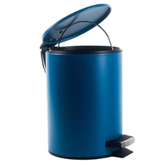 DECO EXPRESS - Papelero de baño metálico 3 litros azul