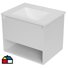 KLIPEN - Mueble con lavamanos de loza c/rebalse 1c 1r 60 cm color blanco