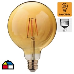 LEDZONE - Ampolleta G125 Vintage Led E27 6 W Luz Cálida