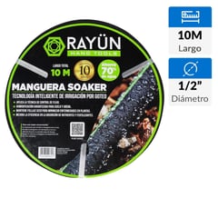 RAYUN - Manguera goteo soaker 1/2 10m