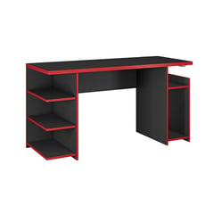 HOME MOBILI - Escritorio Gamer Negro-Rojo MDP 75x136x57 cm