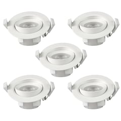 HB LEDS - Pack 5 Foco Basculante LED Embutido Spot 7W 4000K