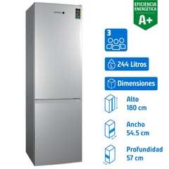 SINDELEN - Refrigerador Bottom Freezer Frío Directo 244 Litros Silver RD-2450SI