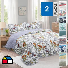 DORAL - Cubrecama Quilt Estampado Diseño Colores Surtidos