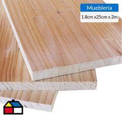 TIMBERMAC - Repisa laminada mueblería de 200x25x1,8 cm