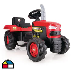 KIDSCOOL - Tractor a pedales Farmer rojo