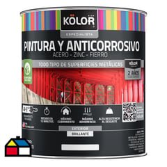 KOLOR - Pintura y anticorrosivo base agua brillante café moro 1/4GL