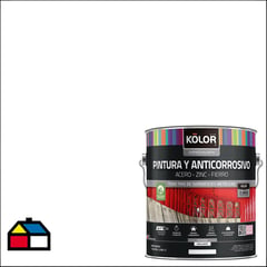 KOLOR - Pintura y anticorrosivo base agua brillante blanco 1 galón