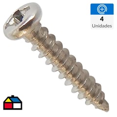 MAMUT - Mini tornillo cabeza plana phillips M2.0 x 6 mm niquelado 4 unid