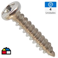 MAMUT - Mini tornillo cabeza plana phillips M2.0 x 12 mm niquelado 4 unid