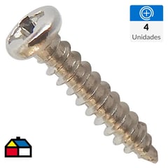 MAMUT - Mini tornillo cabeza plana phillips M1.2 x 3 mm niquelado 4 unid