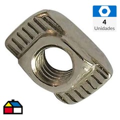 MAMUT - Tuerca riel euro 20 de M5 x 10 mm niquelada 4 unid