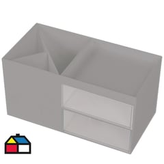 ISOFIT - Organizador de escritorio mediano abs 18x9x9 cm color gris