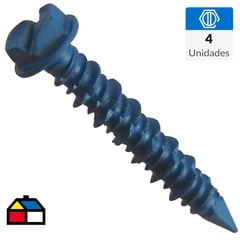 MAMUT - Tornillo concreto cabeza hexagonal 3/16 x 3 3/4 azul 4 unid