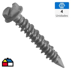 MAMUT - Tornillo concreto cabeza hexagonal 3/16 x 1 3/4 azul 4 unid