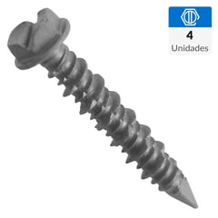 MAMUT - Tornillo concreto cabeza hexagonal 3/16 x 1 3/4 azul 4 unid