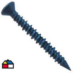 MAMUT - Tornillo concreto cabeza plana 1/4 x 3 1/4 azul 4 unid