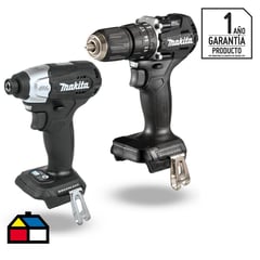 MAKITA - Taladro inalámbrico percutor 13mm 18V + atornillador impacto + 2 bat