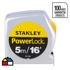 STANLEY - Huincha para medir 5 m metal amarillo