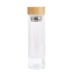IMPORTADORA USA - Botella de vidrio y bamboo para infusiones 500 ml.
