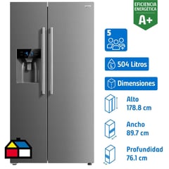 MIDEA - Refrigerador Side by Side No Frost 504 Litros Inox MDRS681FGE02