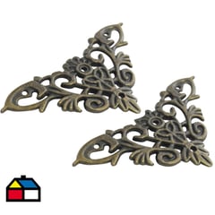 MAMUT - Esquinero decorativo 50 x 50 mm bronce antiguo 2 unid