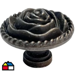 MAMUT - Tirador decorativo redondo "flor" 31x 24 mm bronce envejecido 1 unid