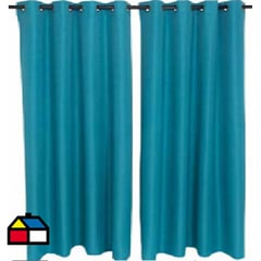 JOVIAL - Set cortina blackout 2 piezas texturada azul