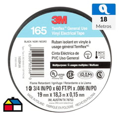 3M - Cinta Aisladora Eléctrica Uso General 19 mm x 18 m Negra