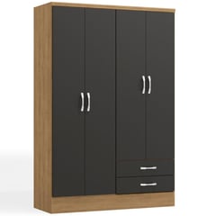 YARDAS - Clóset 1 Puerta(s) 1 Cajone(s) 1 Repisa(s) 121x180x14 cm Freijo/Negro