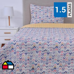 MASHINI - Cubrecama Quilt Estampado 1.5 Plazas Guayama